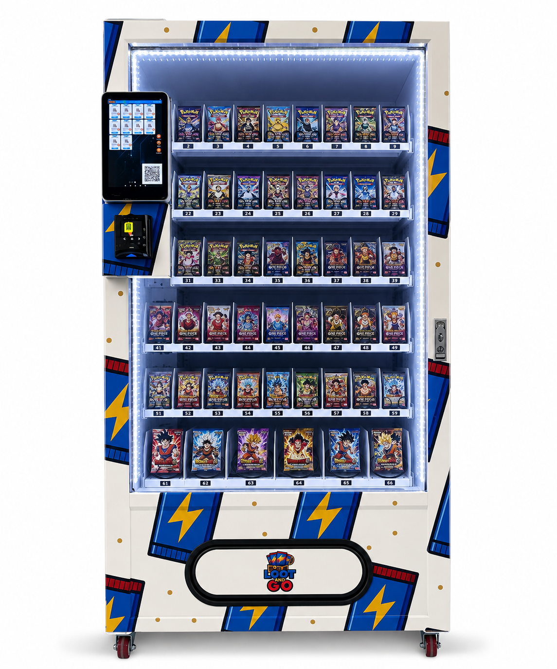 TCG Card and Pokémon Card Booste Packs Vending Machine with compact touchscreen