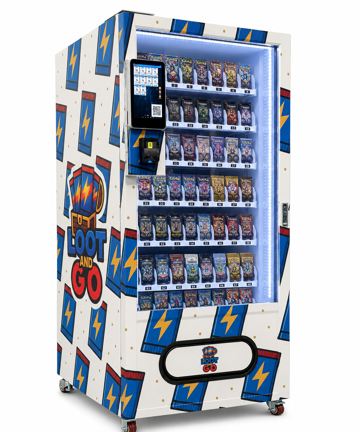 TCG Card and Pokémon Card Booste Packs Vending Machine with compact touchscreen
